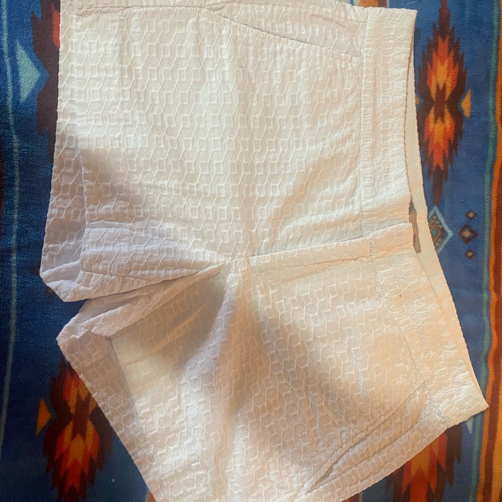 Banana Republic White Textured Women Shorts